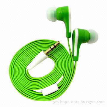 2013 Flat Cable Stereo Earphone for MP3 Player
